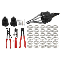 Pneumatic CV Joint Boot Installation Tool Kit, Universal CV Boot Expander Spreader, Includes CV Boots, Clamp Pliers & Clamp Assortment (Black)