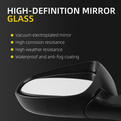 Left Driver Side Mirror Compatible with Toyota Corolla 2014-2019 Power Glass Manual Folding Non-Heated Paint to Match Door Mirror Assembly Replaces 8794002F21C0 White 3Pins