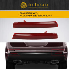 Left Right Rear Bumper Reflector Lamp Compatible with Acura MDX 2010-2013 Driver Passenger Side Reflector Light Trim Replace# 33555-STX-A11 33505-STX-A11