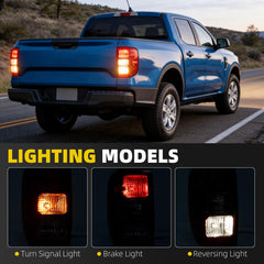 Tail Light Assembly Compatible With 2024-2026 Ford Ranger Halogen Type LED Lens Taillight Rear Lamp Right Passenger Side Replace# N1WB-13402-FF