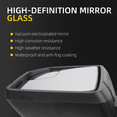 Left Driver Side Non-Heated Mirror Compatible with Ford F150 2015-2020 With Blind Spot glass Replace# FL3Z17683AK Without Turn Signal Light 3Pins Black