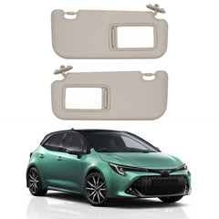 Beige Pair Sun Visor with Vanity Mirror Compatible with Toyota Corolla 2019 2020 2021 2022 2023 2024 Replaces# 74320-02F50-A0
