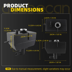 Dasbecan Aluminum Coolant Tank Compatible with Jeep Wrangler JL JLU 2018-25