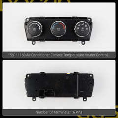 AC Heater Climate Control Panel With Rear Window Defogger 16 Pins Compatible with 2011 2012 2013 2014 Jeep Wrangler Replaces# 55111168