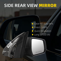 Side Rear View Mirror Compatible With 2017-2019 GMC Acadia SL/SLE Power Glass Bind Spot Heated Door Mirrors ViewMirror Right Passenger Side Replace# GM1321615 84293670 84293670-PFM(7 Pins)