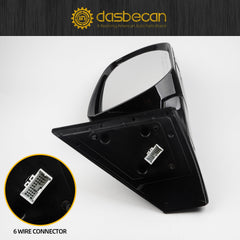 Passenger Side Mirror Compatible with 2013-2018 Hyundai Santa Fe Sport with Heated Power Glass Turn Signal Manual Folding Mirror Black Replace#876204Z005 HY1321201 6 Pins