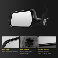 Side Rear View Mirror Compatible with 2018-2019 Chevy/Chevrolet Traverse Power Heated Turn Signal Blind Spot Door Rearview Mirror Driver Left GM1320601 84498306-PFM(8pin)