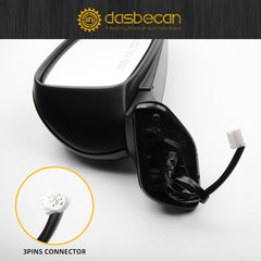 Right Passenger Side Mirror Compatible with 2010-2015 Toyota Prius Non-heated Manual Fold Power Adjustment Door Mirror 3PINS Painted Black Replaces#TO1321271 8791047170-PFM