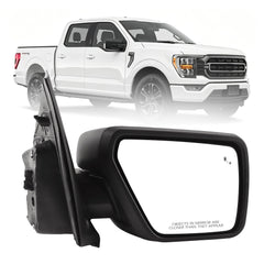13pins Passenger Side Mirror Assembly Compatible With 2021 2022 2023 2024 Ford F-150 Power Adjustment Heated Puddle Light Blindspot Turn Light Temp Sensor Manual Folding Mirror