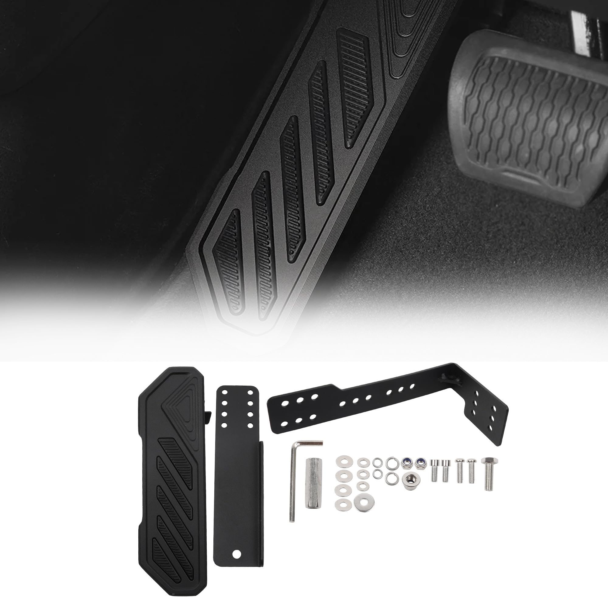 thumbnail image 2 of Flynsu Dead Pedal Foot Rest Pad Replacement For 2007-2023 Jeep Wrangler JK JL 4XE 2 of 14