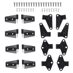 4 Door Hinge Assembly Kits Compatible with 2007-2018 Jeep JK Wrangler - Complete Set of Jeep JK Door Hinges with 36 Bolts Inside and Outside Replaces# 55395386 55395387 55395393 55395392