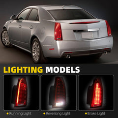 Tail Light Assembly Compatible with 2008-2014 Cadillac CTS LED Rear Lamp Taillight Right Passenger Side Replace# GM2801225 22806054