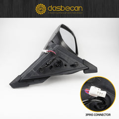 Left Driver Side Door Mirror Assembly Compatible with Honda Civic 2016-2021 Power Glass Non-Heated Manual Folding Replaces HO1320283 White 3Pins (For US Built Models)