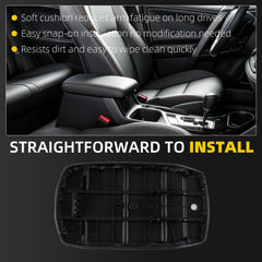 Dasbecan Center Console Armrest Lid Compatible with 2013 2014 2015 2016 2017 2018 Toyota Rav4 Black Thick Padding Comfort Armrest Resists Dirt Replace# 58905-0R040-C0
