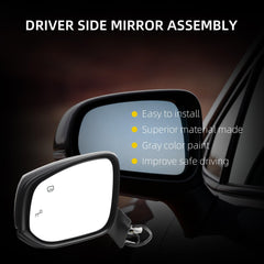 Driver Side Mirror Compatible With 2021-2025 Toyota Sienna w/Manual Folding Power Glass Heated Blind Spot Left Door Mirror Replace#TO1320426 8794008190(6Pins) Gray