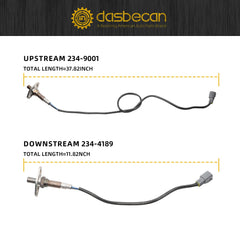 Upstream and Downstream Oxygen O2 Sensor Compatible with Toyota Tacoma 2000-2004 2.4L 2.7L 3.4L Replaces 234-9001 234-4189 2PCS