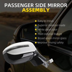 Passenger Side Mirror Compatible With 2020-2026 Kia Telluride Power Heated Glass Blind Spot Turn Signal Electric Folding Right Door Mirror Replace# 87620-S9020 KI1321241 Wihte(10Pins)