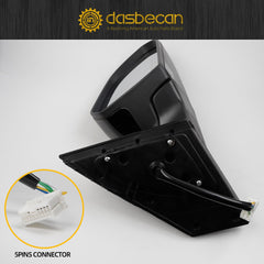 Right Passenger Side Door Mirror Compatible with 2015-2017 Hyundai Sonata with Heated Power Glass Manual Folding Black Painted Replace# 87620-C2000 HY1321203 5 Pins