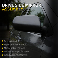 Driver Side Mirror Compatible With 2009-2013 Toyota Corolla With Power Glass Heated Manual Folding Left Door Mirror Gray Replace#8790902A81 TO1320247(5Pins)