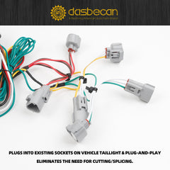 56349 4-Pin Flat Trailer Wiring Harness Kit Compatible with Toyota Tacoma 2016-2023 4-Way Connector Tow Hitch Wiring Harness