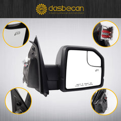 8 Pins Right Side Mirror Assemble Compatible with Ford F150 2015 2016 2017 2018 Side View Mirror with Temperature Sensor Power Adjustable Heated Glass and Turn Signal