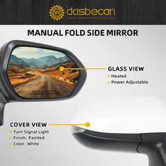 Passenger Side Door Mirror White Compatible with 2020-2025 Toyota Corolla SE& SE Heated w/Turn Signal Nightshade Right RearView Mirror Assembly Manual Fold Power Adjustment 6PINS #87910-12F80