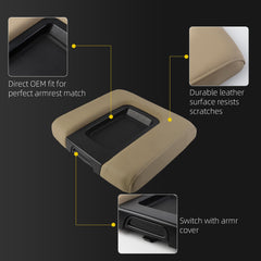 Center Console Lid Compatible with 2014-2018 Chevy Chevrolet Silverado/GMC Sierra 1500 2500HD 3500HD Front Center Console Armrest Lid with Liner Mat Replace# 22881398(Beige)