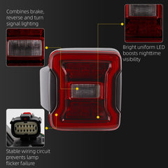 Dasbecan Tail Light Compatible With 2018-2026 Jeep Wrangler Driver Side