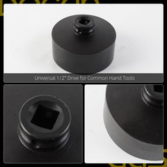 Dasbecan 13PCS Spindle Nut Socket KM00-KM12 1/2" Drive Axle Locknut Tool