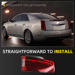 Tail Light Assembly Compatible with 2008-2014 Cadillac CTS LED Rear Lamp Taillight Right Passenger Side Replace# GM2801225 22806054