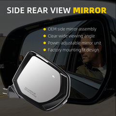Side RearView Mirror Compatible with 2021-2024 Cadillac Escalade(ESV) Heated Blind Spot Mirror Memory Power Folding Right Passenger Side Door Mirror Replace 84977468 (13Pin)