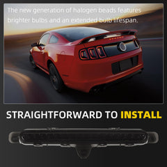Black Center High Mount Stop Light Compatible with Ford For 2010 2011 2012 2013 2014 Ford Mustang Replace# AR3313A613A AR33-13A613-A