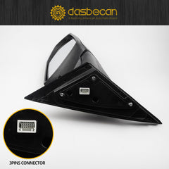 Right Passenger Side Door Mirror Compatible with 2021-2024 Hyundai Elantra Non-Heated Power Glass Manual Folding Black Painted Replace# 87620AA120 HY1321282 3Pins