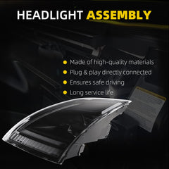 Dasbecan Left+Right LED Headlight Assembly w/DRL Compatible with VNL VNR Series Replace#82794483 78619544