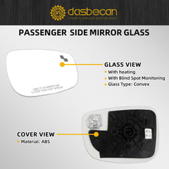 Front Right Passenger Side Glass Compatible with MAZDA CX5 2015-2016 with Heated Blind Spot Monitoring Convex Glass Replaces KA0G-69-1G1