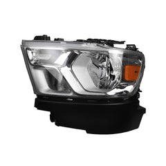 Halogen Headlights Compatible With Dodge Ram 1500 2019-2022 Chrome Frame Headlamp assembly Left Driver Side Replaces#68316081AD 68316081AH