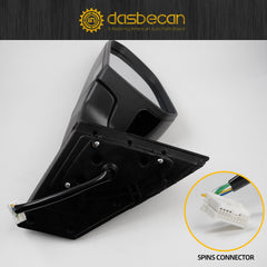 Left Driver Side Door Dual Mirror Compatible with 2015-2017 Hyundai Sonata with Heated Power Glass Manual Folding Black Painted Replace# 87610-C2000 HY1320203 5 Pins