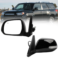 Left Driver Side Mirror Compatible with 2010-2013 Toyota 4runner with Power Heated Glass, Manual Folding, Turn Signal, Puddle Light, Gloss Black Cover Replace# TO1320263 8794035A31-PFM(9Pins)