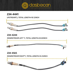 Oxygen Sensor 234-4441 234-4244 234-4565 4PCS Compatible with 2010 2011 2012 2013 2014 Chevy Camaro 3.6L V6 Auto Trans, Cadillac CTS 3.0L, Upstream & Downstream