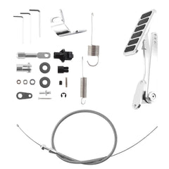 Universal Polished Aluminum Throttle Pedal with 6 Non-Slip Rubber Inserts