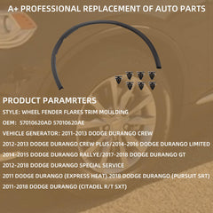 Front Wheel Arch Fender Trim Moulding Molding Compatible With Dodge Durango 2011-2018 Fender Flares Right Passenger Side Replaces# CH1291112 57010620AD
