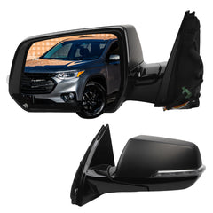 Side Rear View Mirror Compatible with 2020-2021 Chevy/Chevrolet Traverse Power Heated Turn Signal With Panoramic Camera Mirror Replace Driver Left Side #85535692 (8pin)