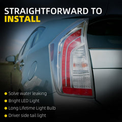 Left Driver Side Tail Light Assembly with Bulbs Compatible with 2012-2015 Toyota Prius Rear Lamp Replaces# TO2800189 8156147190 (5pins)