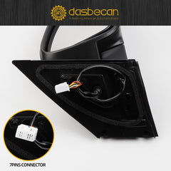 Right Passenger Side Door Mirror Assembly Compatible with Toyota RAV4 2013 2014 2015 Power Glass Heated with Turn Signal Light Replaces TO1321310 87910-0R080 Black (7 Pins)