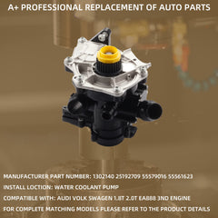 Water Pump Thermostat Housing Assembly Compatible With VW Audi Golf Jetta Passt Tiguan Touran 1.8T 2.0T EA888 3RD GEN Replaces# 06L121005A 06L121111G 06L121111H