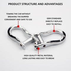 Front Tow Hooks Compatible with 2007-2019 Chevy Silverado GMC Sierra 1500 2019 Chevy Silverado GMC Sierra 1500 LD Replace 84072462