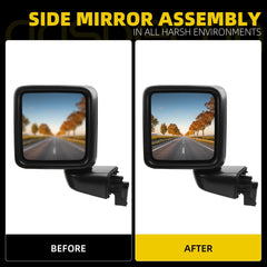 Left Driver Side Mirror Assembly Compatible with Jeep Wrangler JL 2018-2021 Gladiator JT 2020-2023 Rear View Mirror with Heated, Power Adjustable Glass Replace 68281891AE, CH1320450 (5 Pin)