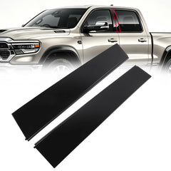 Rear Door B-Pillar Trim Compatible With 2019-2026 Ram 1500 DT Pair Gloss Finish Door Window Trim Panel Exterior Molding Kit Driver & Passenger Side B Pillar Applique OE# 68292937AC 68292936AC