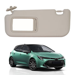Beige Left Driver Side Sun Visor with Vanity Mirror Compatible with Toyota Corolla 2019 2020 2021 2022 2023 2024 Replaces# 74320-02F50-A0