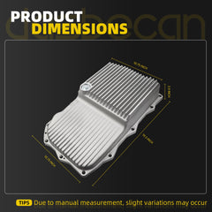 Upgrade Transmission Oil Pan, Heavy Duty Cast Aluminum, Fits 8HP70/8HP75, Compatible with Ram 1500 2013-2021, Dodge Challenger Charger 2015-2021, Replaces 228053000